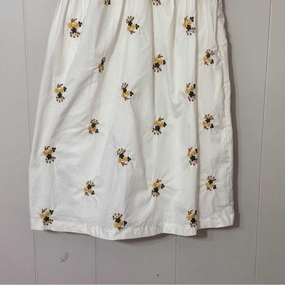 Endless Rose Puff Sleeve Milkmaid Mini Dress XS White Floral Embroidered NWT - Picture 3 of 11